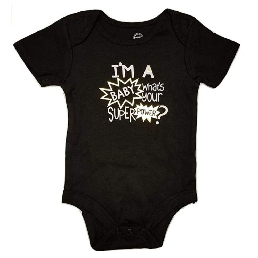 I'm a Baby What's Your Super Power? Baby One Piece Bodysuit 6-9mos LH4320
